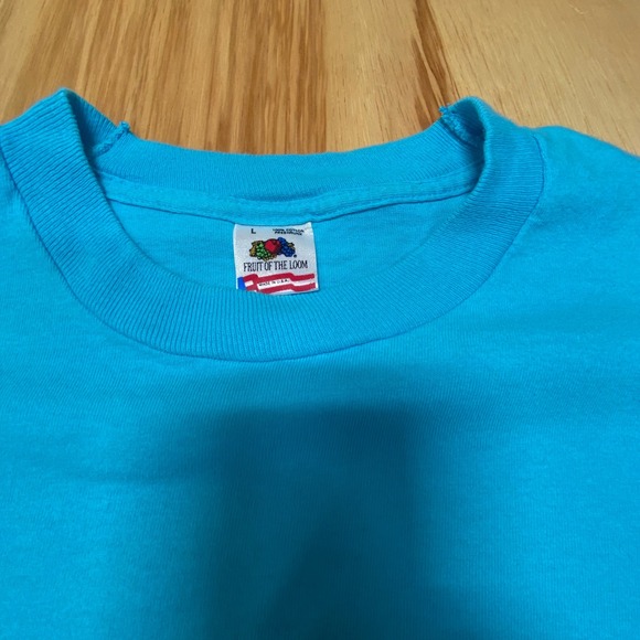 Vintage Dolphin Divers Single Stitch Fruit of the Loom T‎ Turquoise Mens Large - Picture 5 of 6